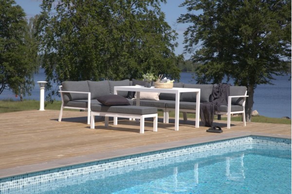 Ramos hörngrupp vit/grå Venture Home