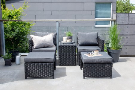 Quad loungeset svart Venture Home