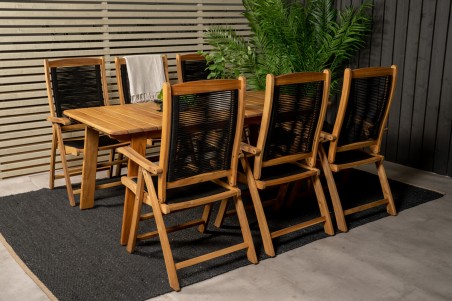 Peter positionsstol 2-pack natur/svart Venture Home