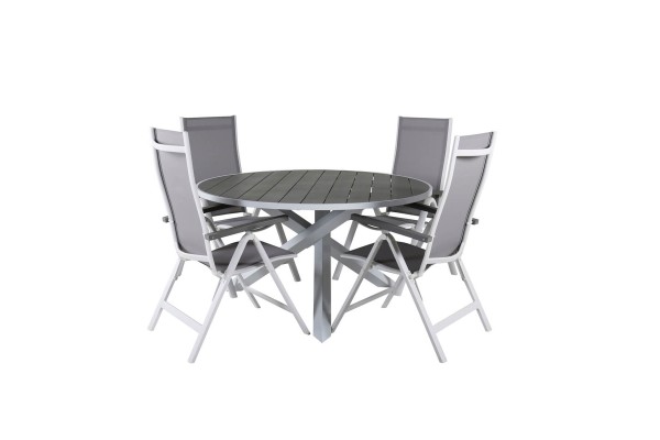 Parma & Albany matgrupp grå/vit Venture Home