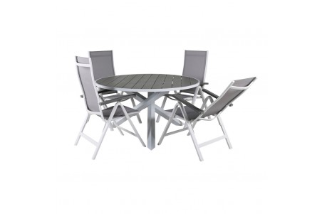 Parma & Albany matgrupp grå/vit Venture Home