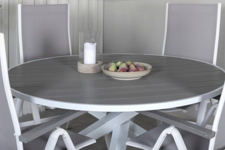 Parma & Albany matgrupp grå/vit Venture Home