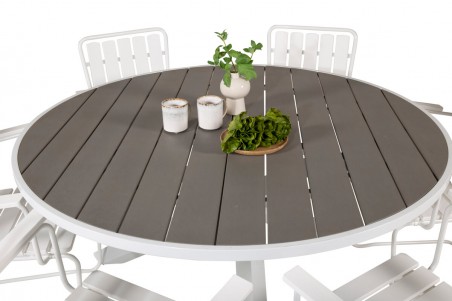 Parma matbord Ø140 cm vit/grå Venture Home
