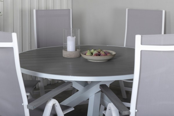 Parma matbord Ø140 cm vit/grå Venture Home