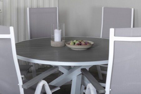 Parma matbord Ø140 cm vit/grå Venture Home
