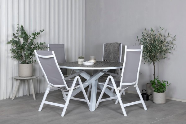 Parma matbord Ø140 cm vit/grå Venture Home