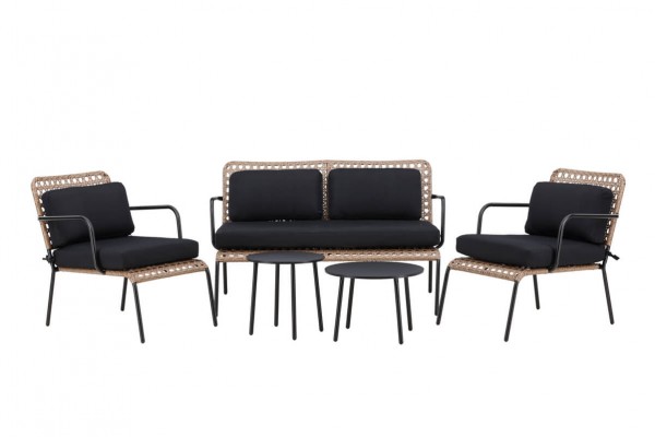 Paola soffgrupp svart/natur Venture Home