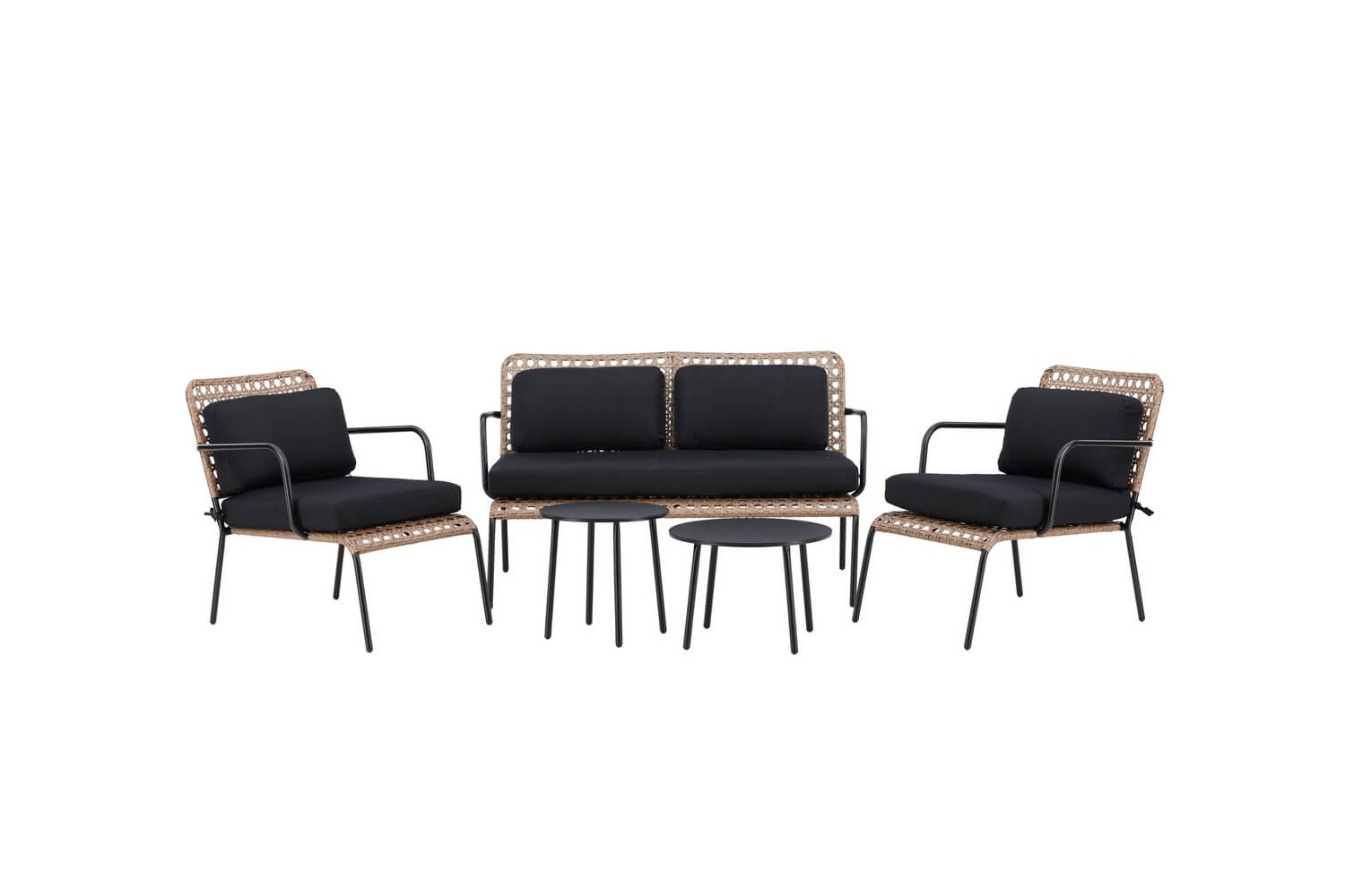 Paola soffgrupp svart/natur Venture Home Paola soffgrupp svart/natur Venture Home