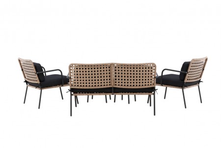 Paola soffgrupp svart/natur Venture Home
