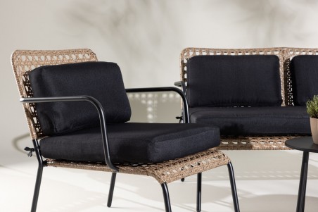 Paola soffgrupp svart/natur Venture Home