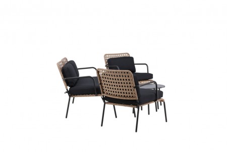 Paola soffgrupp svart/natur Venture Home