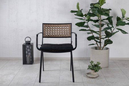 Paola matstol 4-pack svart/natur Venture Home