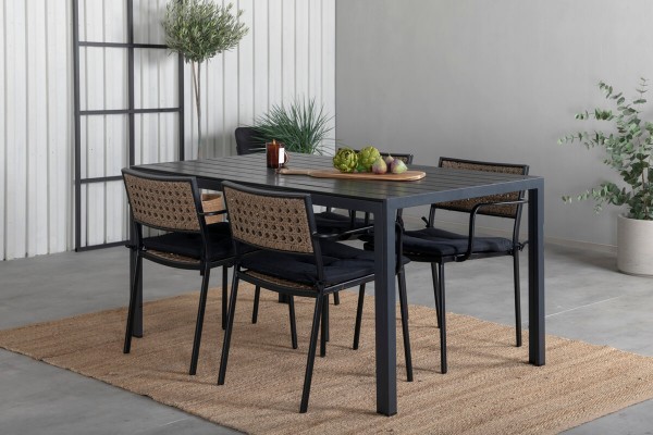 Paola matstol 4-pack svart/natur Venture Home