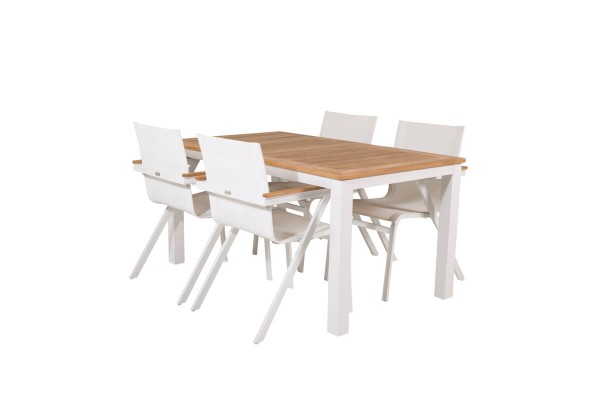 Panama & Mexico matgrupp 1 bord + 4 stolar vit/natur Venture Home