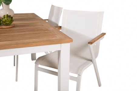 Panama & Mexico matgrupp 1 bord + 4 stolar vit/natur Venture Home