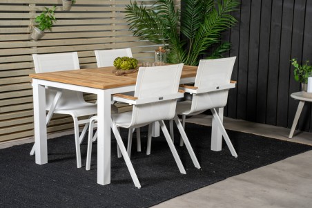 Panama & Mexico matgrupp 1 bord + 4 stolar vit/natur Venture Home