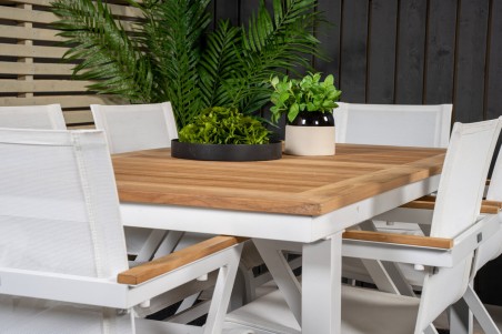 Panama & Mexico matgrupp 1 bord + 6 stolar vit/natur Venture Home