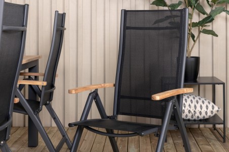Panama matgrupp 1 bord + 6 stolar svart/natur Venture Home