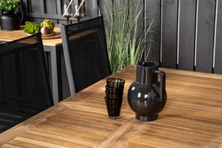 Panama & Break matgrupp 1 bord + 8 stolar svart/natur Venture Home