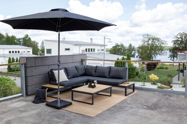 Panama hörngrupp svart/grå Venture Home