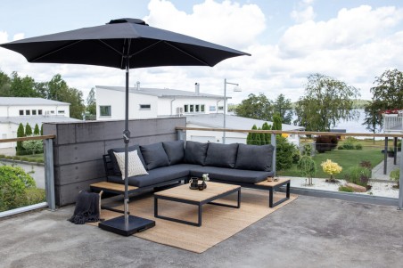 Panama hörngrupp svart/grå Venture Home