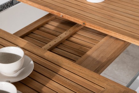 Panama matbord 160/240x90x75 cm vit/natur Venture Home