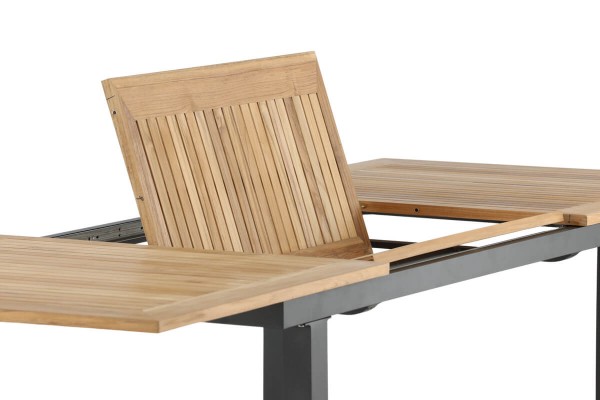 Panama matbord 160/240x90x75 cm svart/natur Venture Home