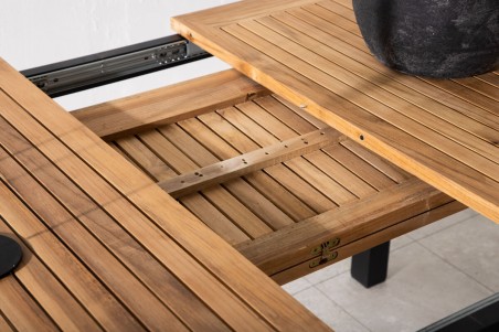 Panama matbord 160/240x90x75 cm svart/natur Venture Home