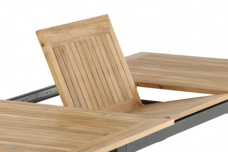 Panama matbord 152/210x90x75 cm svart/natur Venture Home