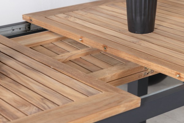 Panama matbord 152/210x90x75 cm svart/natur Venture Home