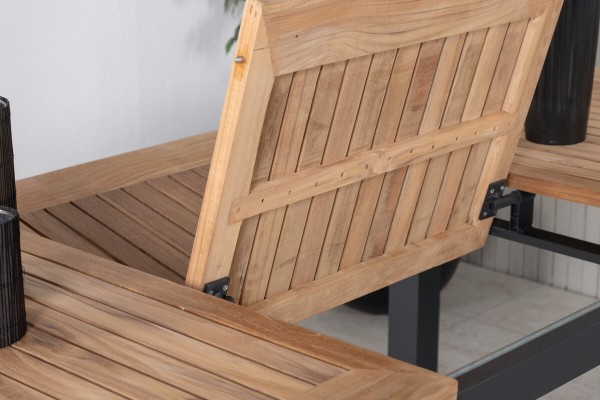 Panama matbord 152/210x90x75 cm svart/natur Venture Home