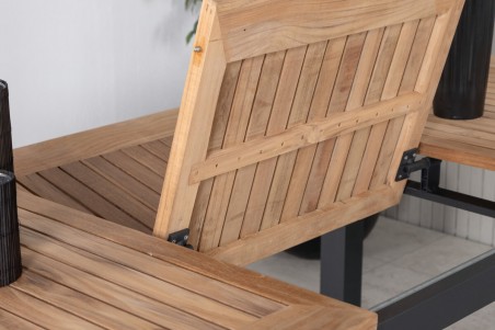 Panama matbord 152/210x90x75 cm svart/natur Venture Home