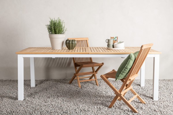 Panama matbord 224/324x100x75 cm vit/natur Venture Home