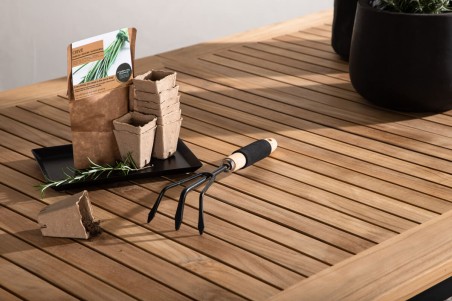 Panama matbord 224/320x100x75 cm svart/natur Venture Home