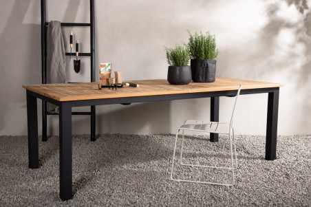 Panama matbord 224/320x100x75 cm svart/natur Venture Home