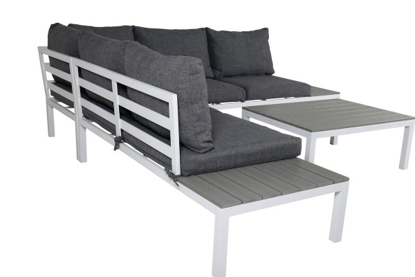 Odense hörngrupp vit/grå Venture Home