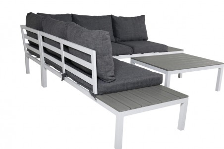 Odense hörngrupp vit/grå Venture Home