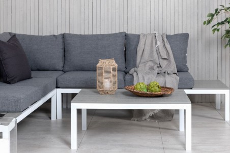 Odense hörngrupp vit/grå Venture Home