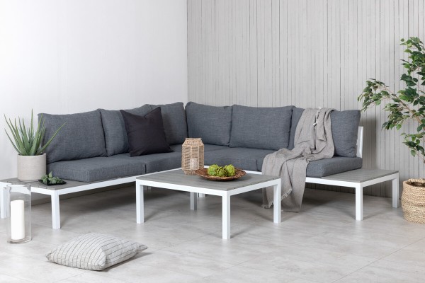 Odense hörngrupp vit/grå Venture Home