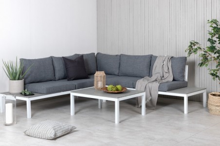 Odense hörngrupp vit/grå Venture Home