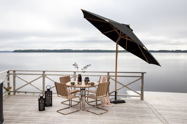 Nypo parasoll 330x330x258 cm svart Venture Home