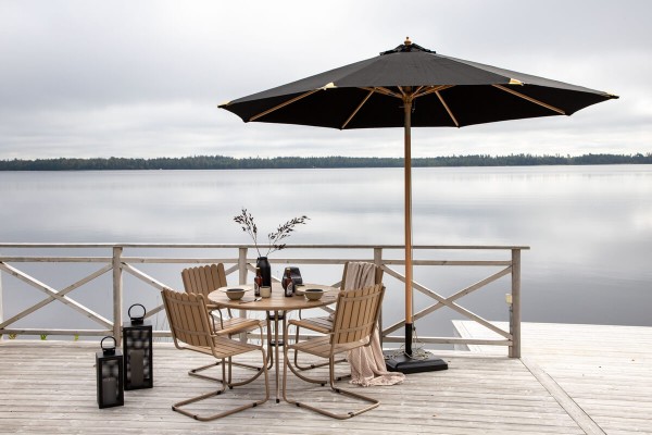Nypo parasoll 330x330x258 cm svart Venture Home