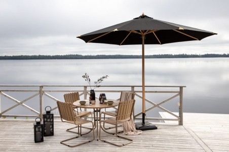 Nypo parasoll 330x330x258 cm svart Venture Home