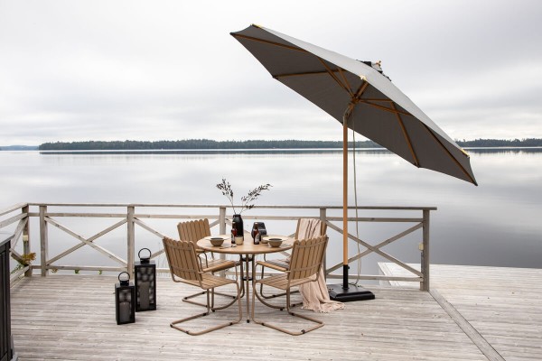 Nypo parasoll 330x330x258 cm grå Venture Home