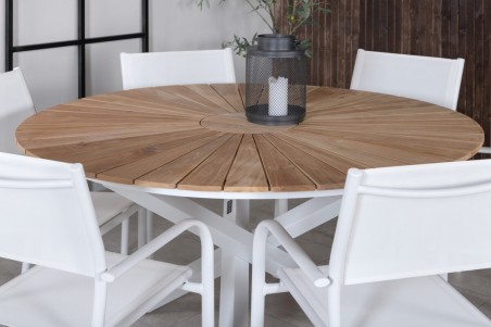 Mexico matbord Ø140x75 cm vit/natur Venture Home