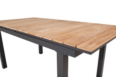 Mexico matbord 180/240x90x75 cm svart/natur Venture Home