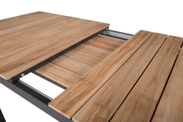 Mexico matbord 180/240x90x75 cm svart/natur Venture Home