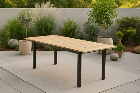 Mexico matbord 180/240x90x75 cm svart/natur Venture Home
