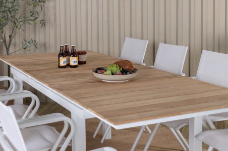 Mexico matbord 180/240x90x75 cm vit/natur Venture Home