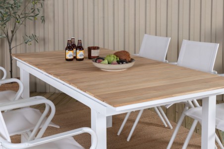 Mexico matbord 180/240x90x75 cm vit/natur Venture Home